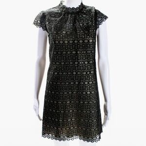 Milly of NY Vintage Black Silk Lace Mini Shift Dress EUC Size 2